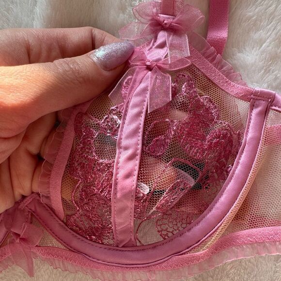 NWT For Love And Lemons Grace Sheer Lace Bra XXS - Picture 6 of 7